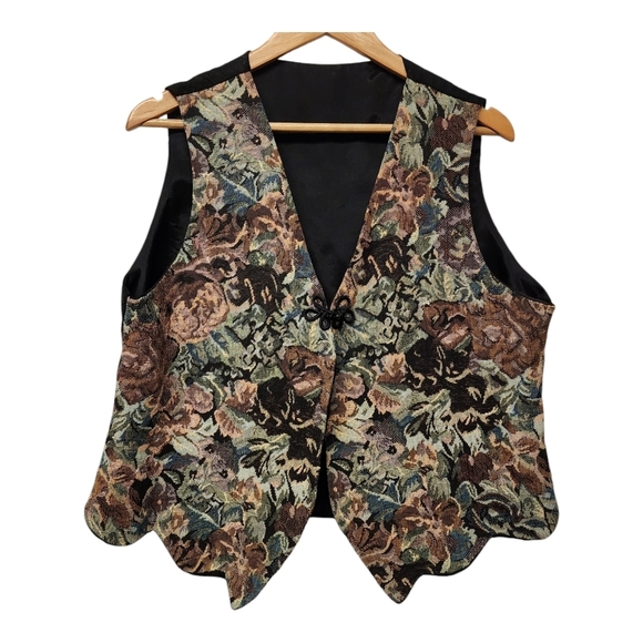 Vintage Floral Tapestry Fabric vest - Picture 1 of 5